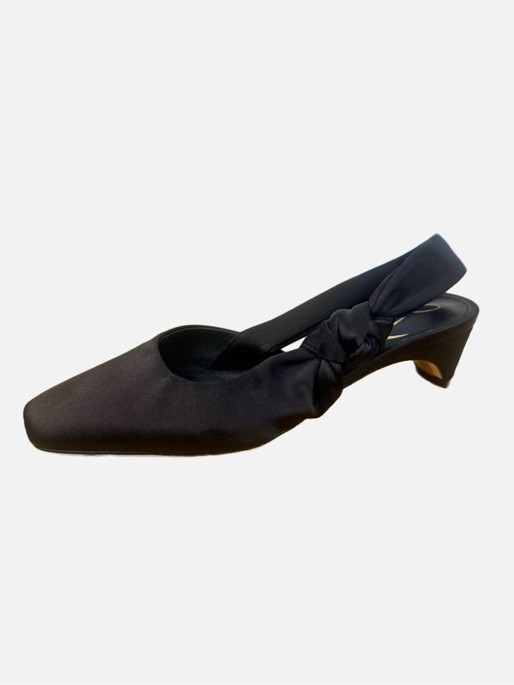 Sam Edelman | Black Satin Slingback Kitten Heel, 5